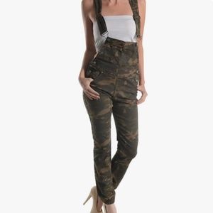 American Bazi Women's Camo Print Overalls - Olive CAMO